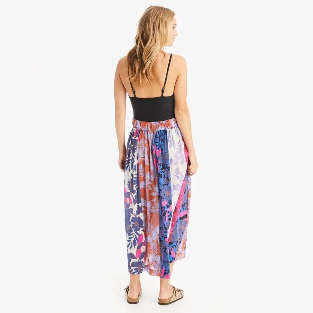 XiRENA Multicolor Floral A-Line Maxi Skirt - Pink, Blue, Purple, Orange - Picture 2 of 12